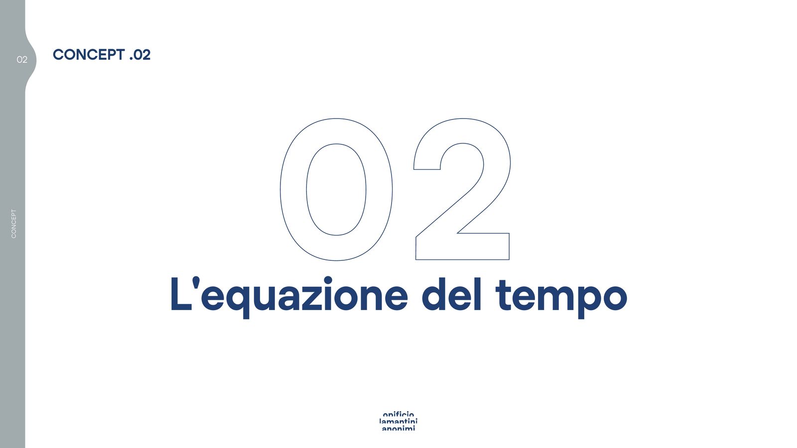 Slide di apertura del concept 02: l’equazione del tempo