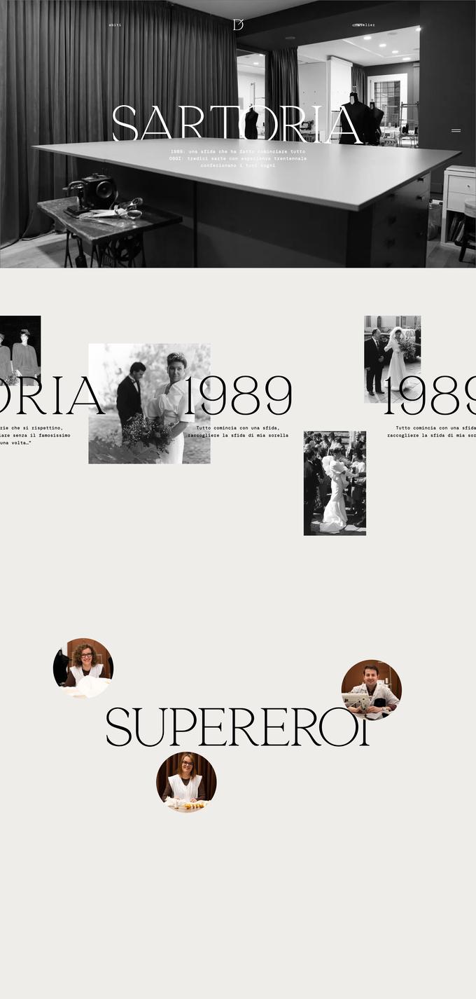 Sito sposadeste.com, la pagina dedicata alla sartoria