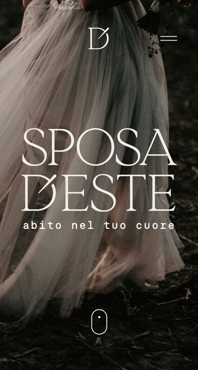 Home page del sito su telefono, con il payoff abito nel tuo cuore