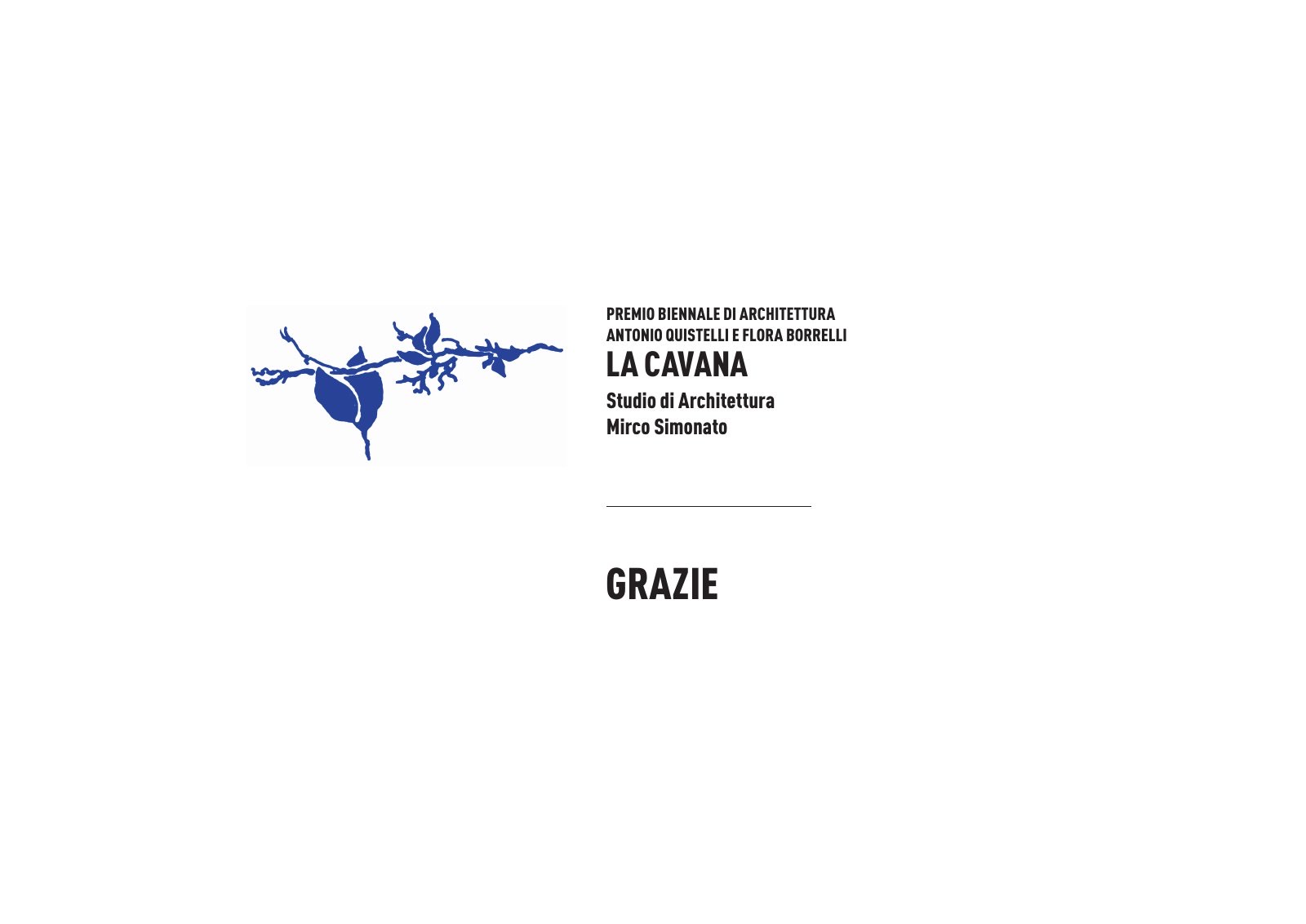 Ultima tavola della presentazione, con la parola Grazie