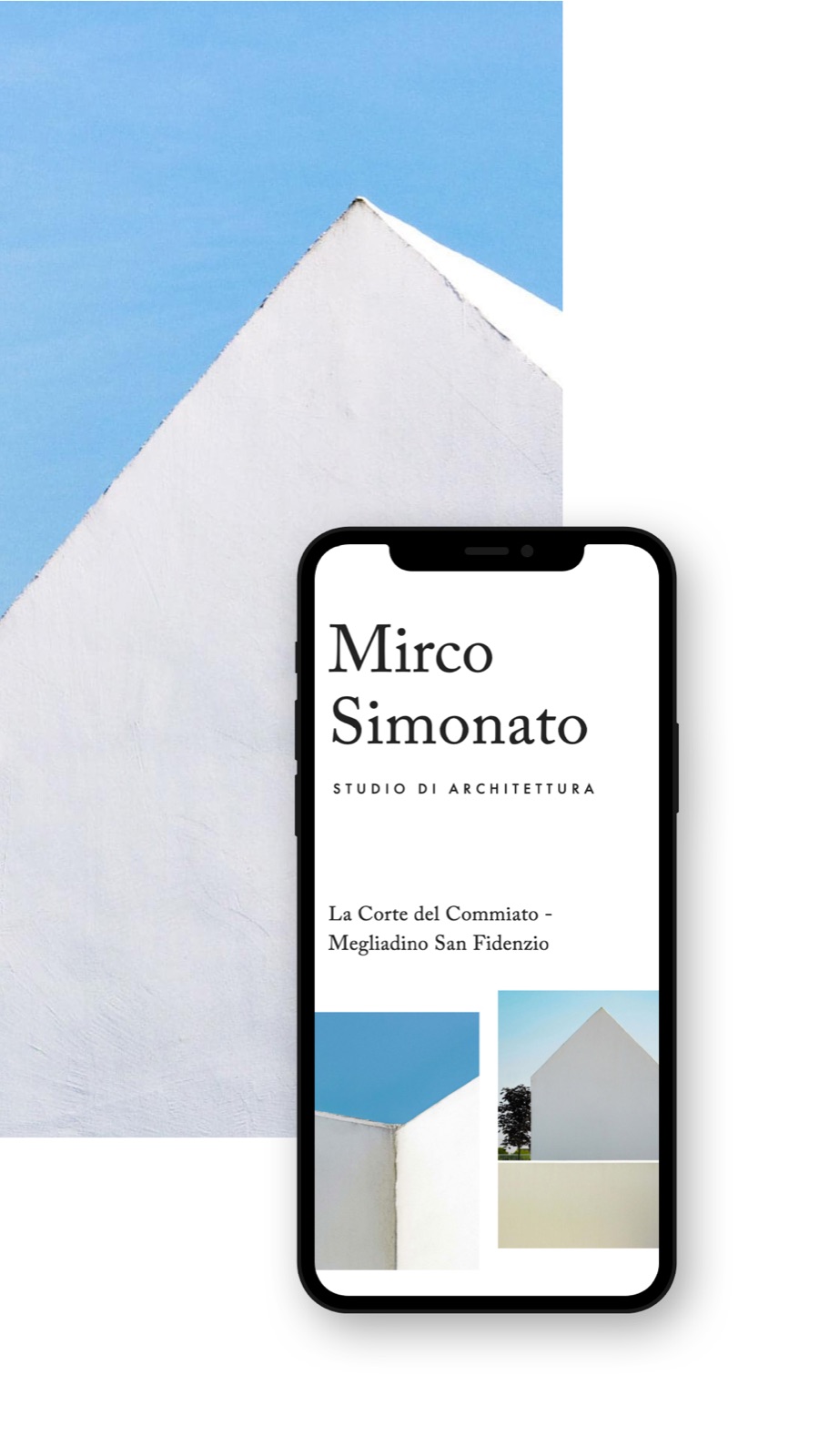 Storia Instagram: il sito su smartphone davanti a un muro bianco contro il cielo