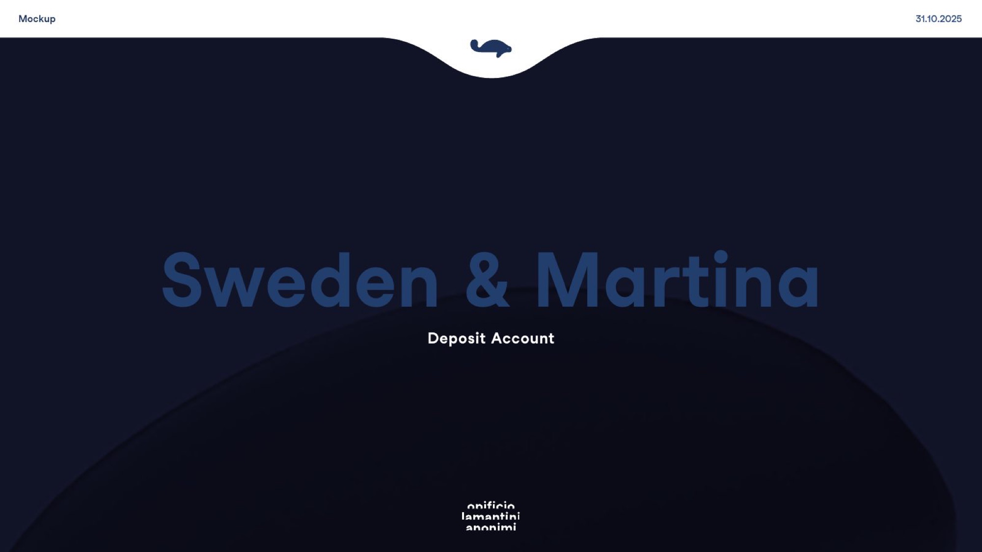Copertina della presentazione del mockup Deposit Account