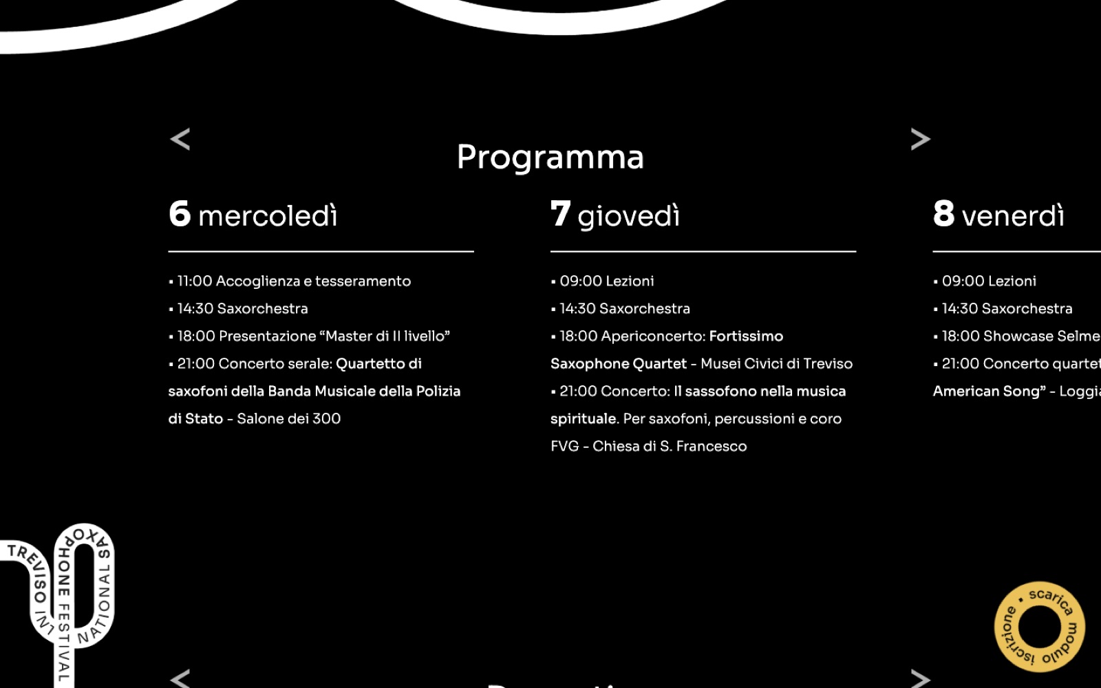 Il programma 2022 sul sito, giorno per giorno, da mercoledì 6 luglio