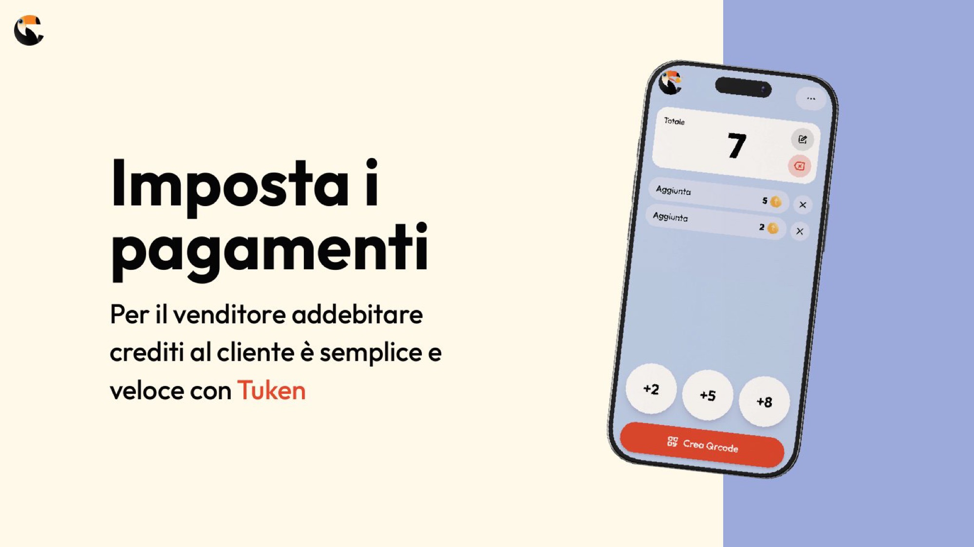 Pagina della presentazione: come l’esercente addebita i crediti