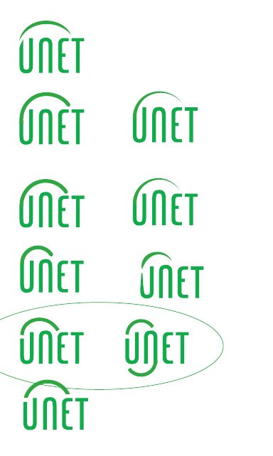 Varianti del logotipo Unet a confronto